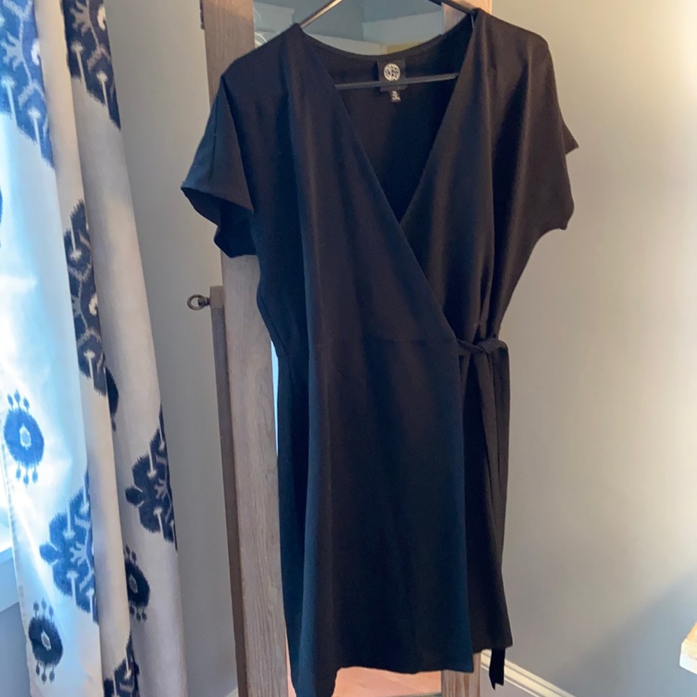 Bobeau black wrap dress
